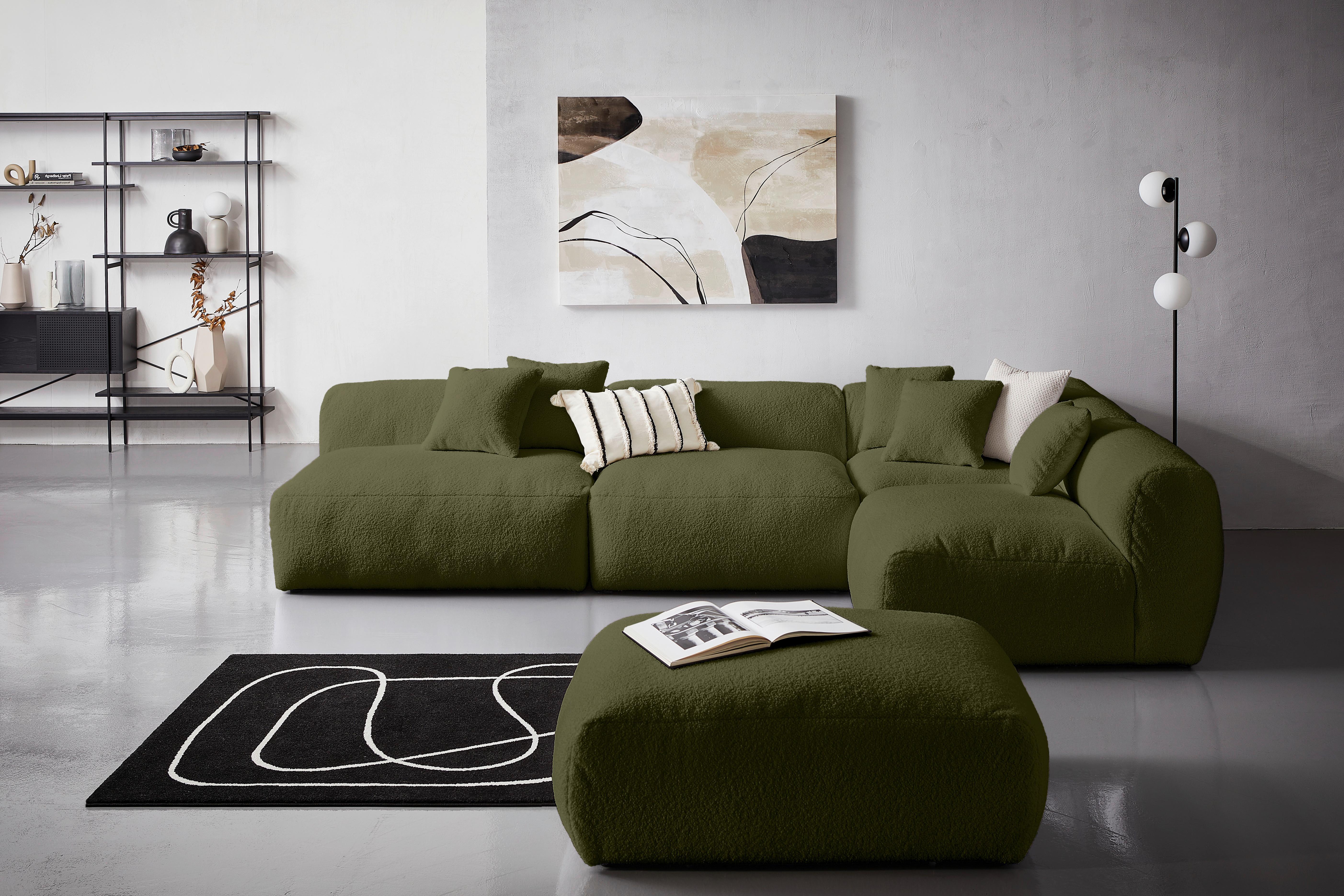 Ecksofa Bloom - Olivgrün, Trend, Textil (315/235cm) - Livetastic