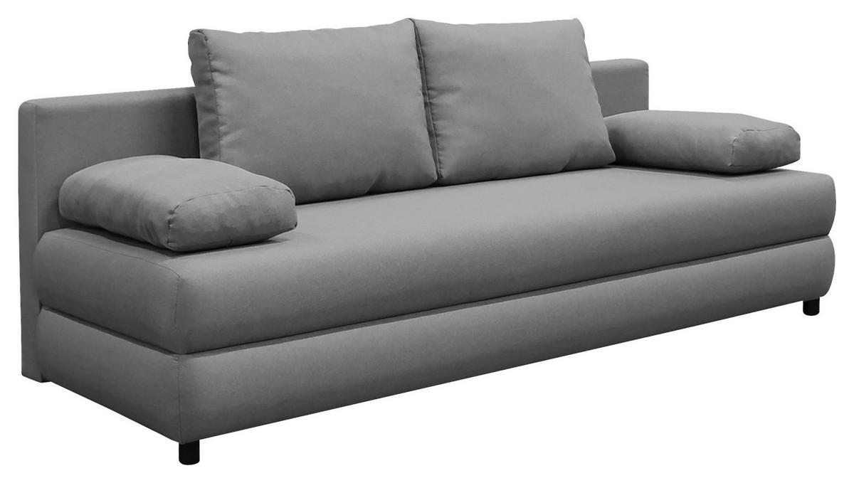 Schlafsofa Mela Grau B: 200 cm - Schwarz/Grau, Design, Textil (200/88/87cm) - P & B