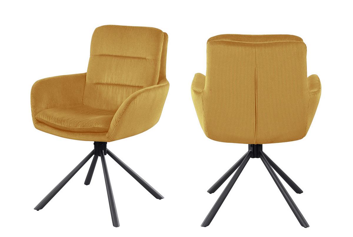 Armlehnstuhl Goldfarben B: 60cm - Goldfarben/Schwarz, MODERN, Textil/Metall (60/89/64cm) - Livetastic