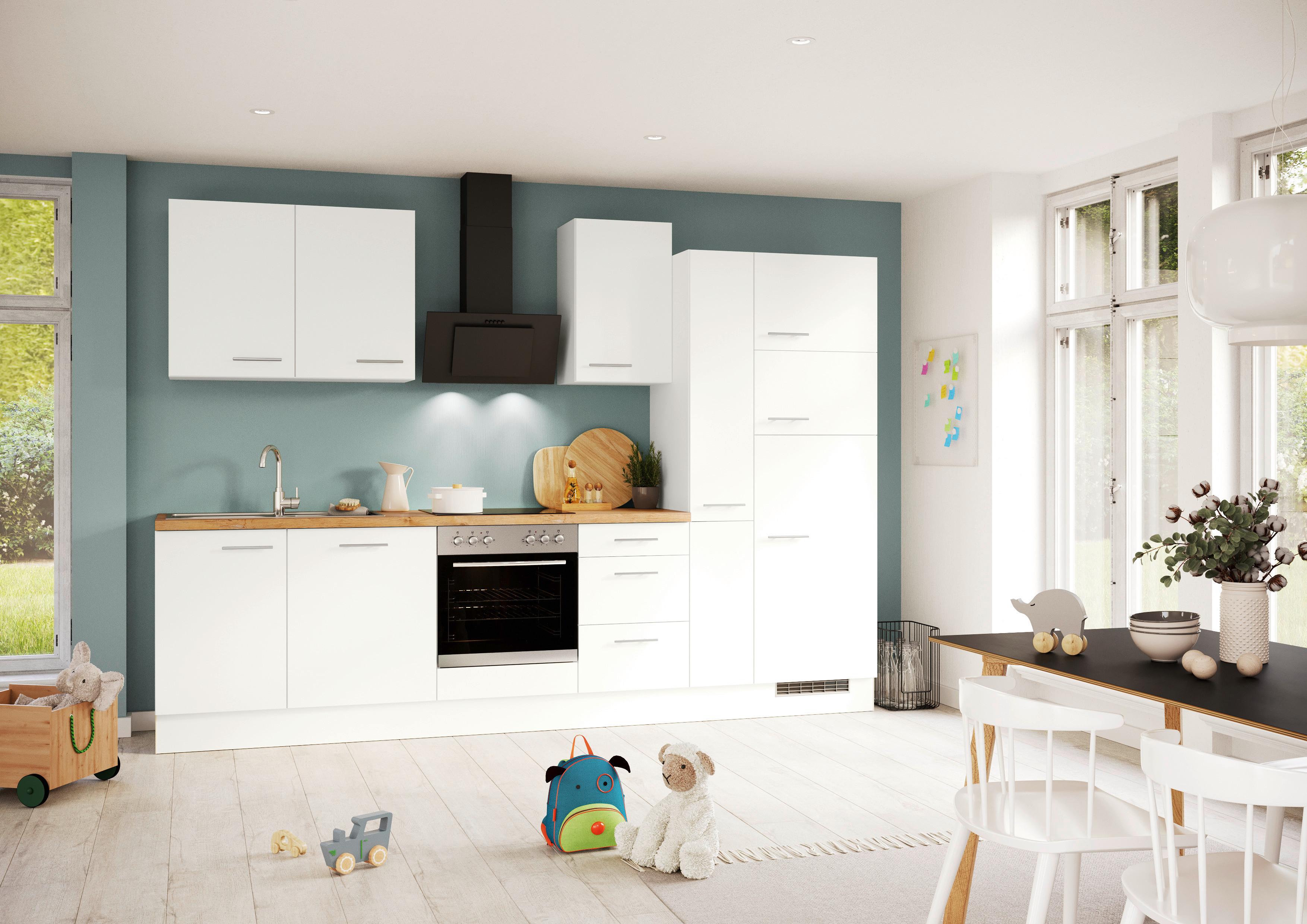 Küchenleerblock Ip1200 - Eichefarben/Weiß, Design, Holzwerkstoff (310cm) - Impuls