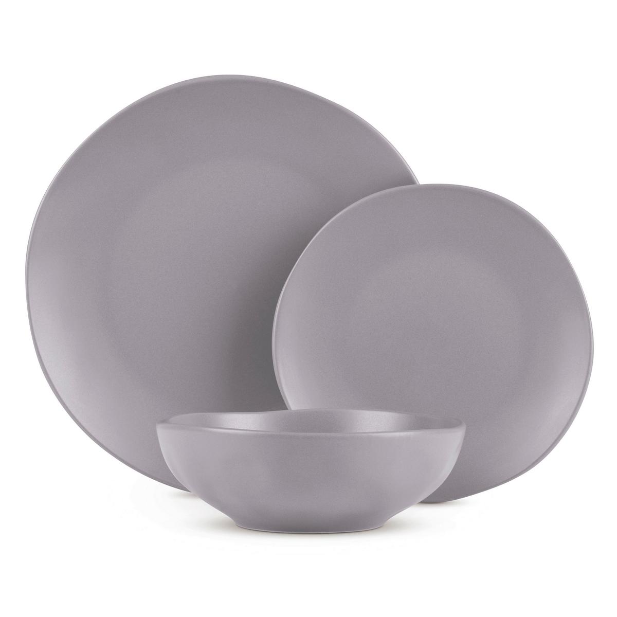 Tellerset Taupe, 18-Tlg. - Taupe, Basics, Keramik