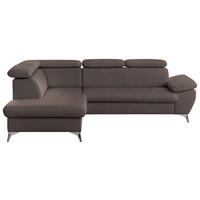 Ecksofa mit Schlaffunktion und Bettkasten Gisele Braun - Chromfarben/Braun, KONVENTIONELL, Textil (209/256cm) - Livetastic