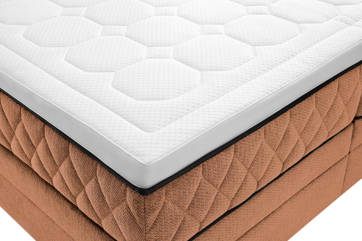 Boxspringbett mit Topper & Bettkasten 180x200 Carmen A - Türkis/Braun, KONVENTIONELL, Holz/Holzwerkstoff (180/200cm) - James Wood