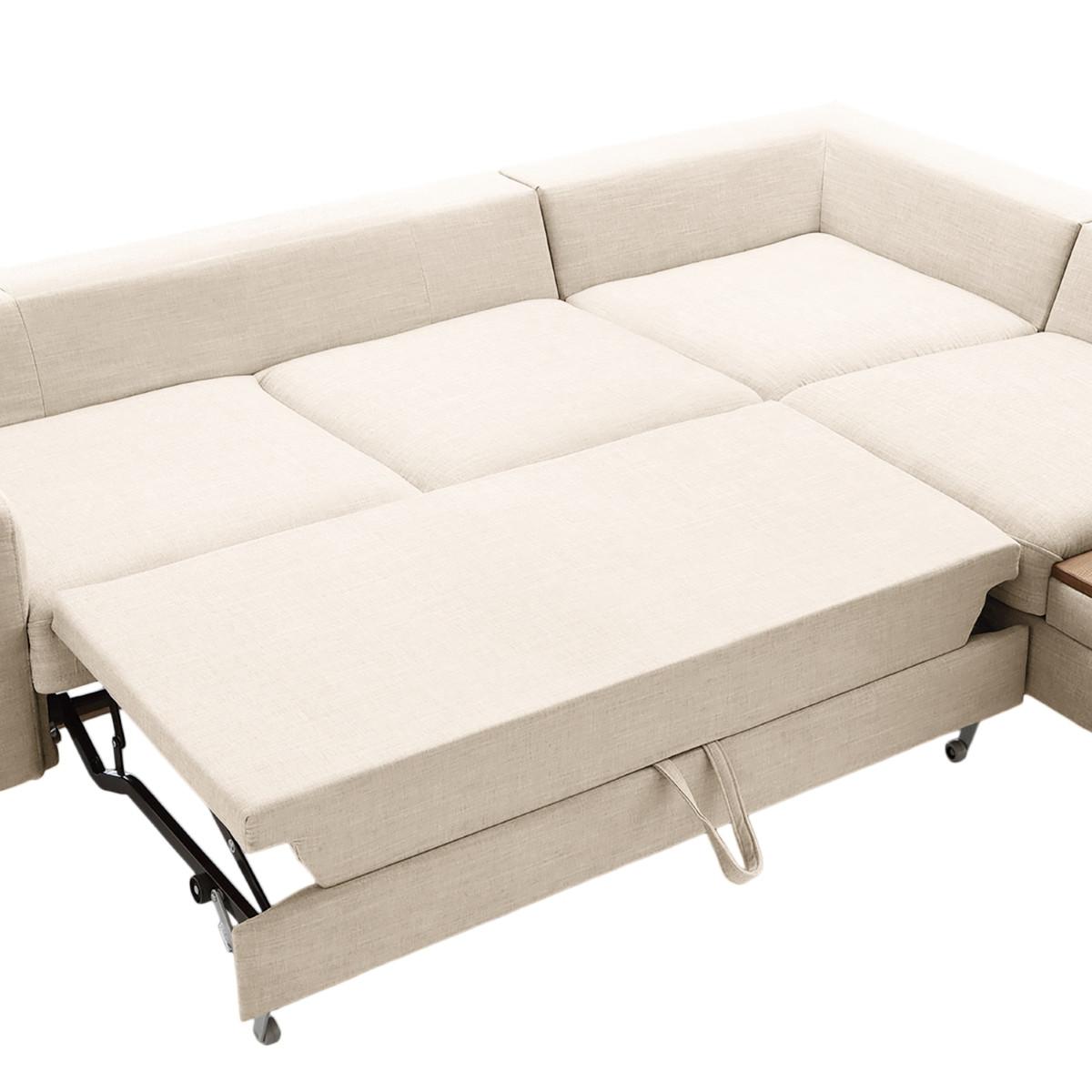 Ecksofa Alika Silberfarben S: 260x204 cm - Eschefarben/Silberfarben, MODERN, Textil (260/204cm) - Trendmanufaktur