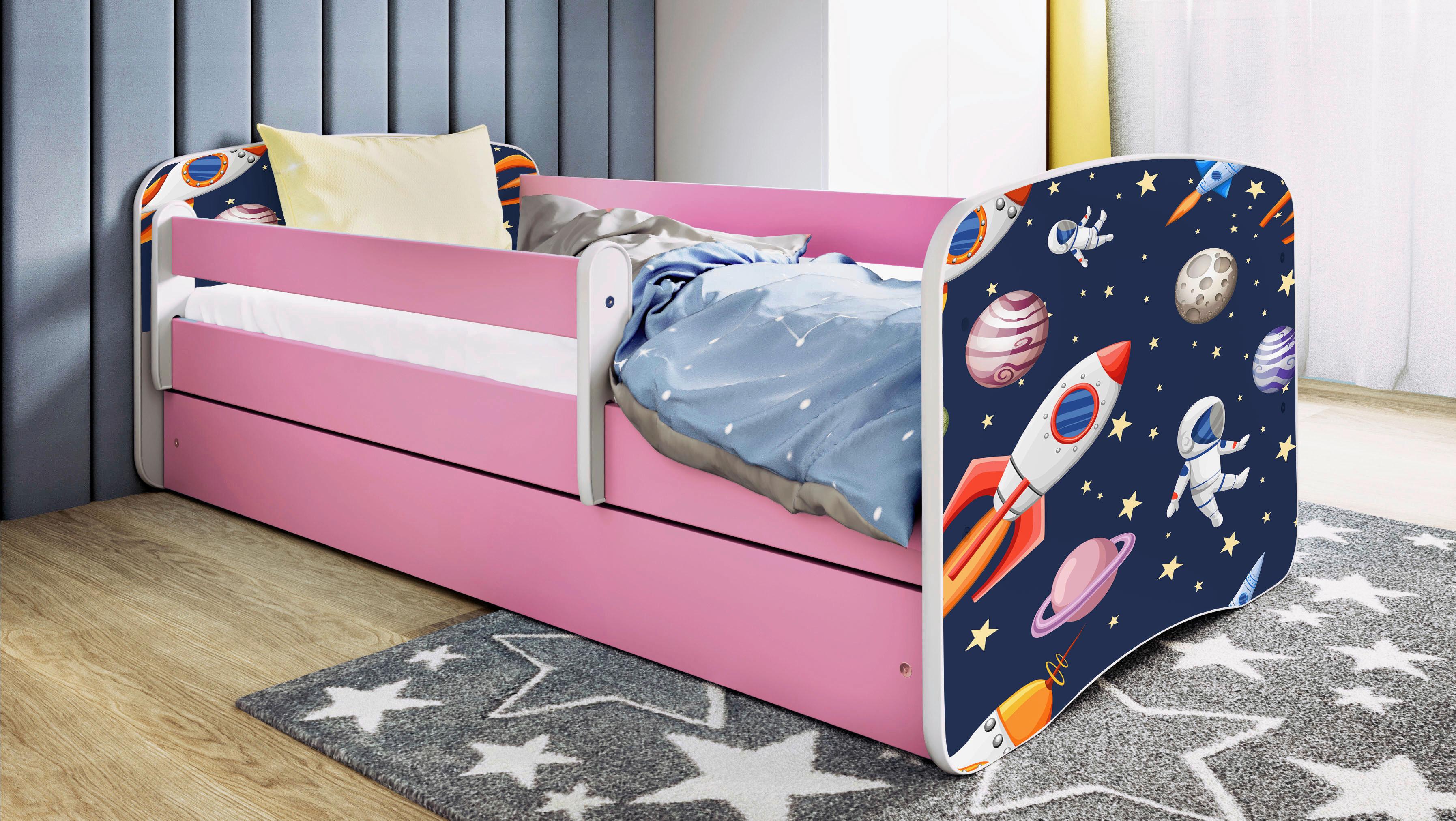 Kinder-/Juniorbett Babydreams inkl. Matratze 80x160 - Pink/Birkefarben, MODERN, Holz/Holzwerkstoff (80/160cm) - MID.YOU