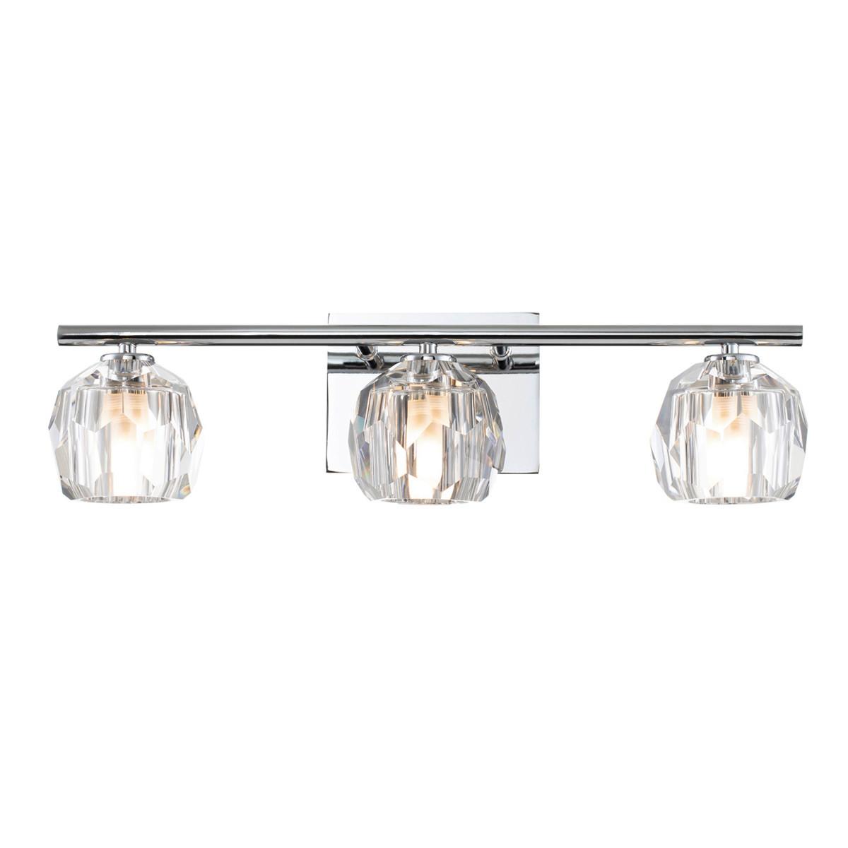 Bad-wandleuchte Ip44 3-flammig Chromfarben - Chromfarben, Design, Glas/Metall (55/16,6cm) - Elstead Lighting