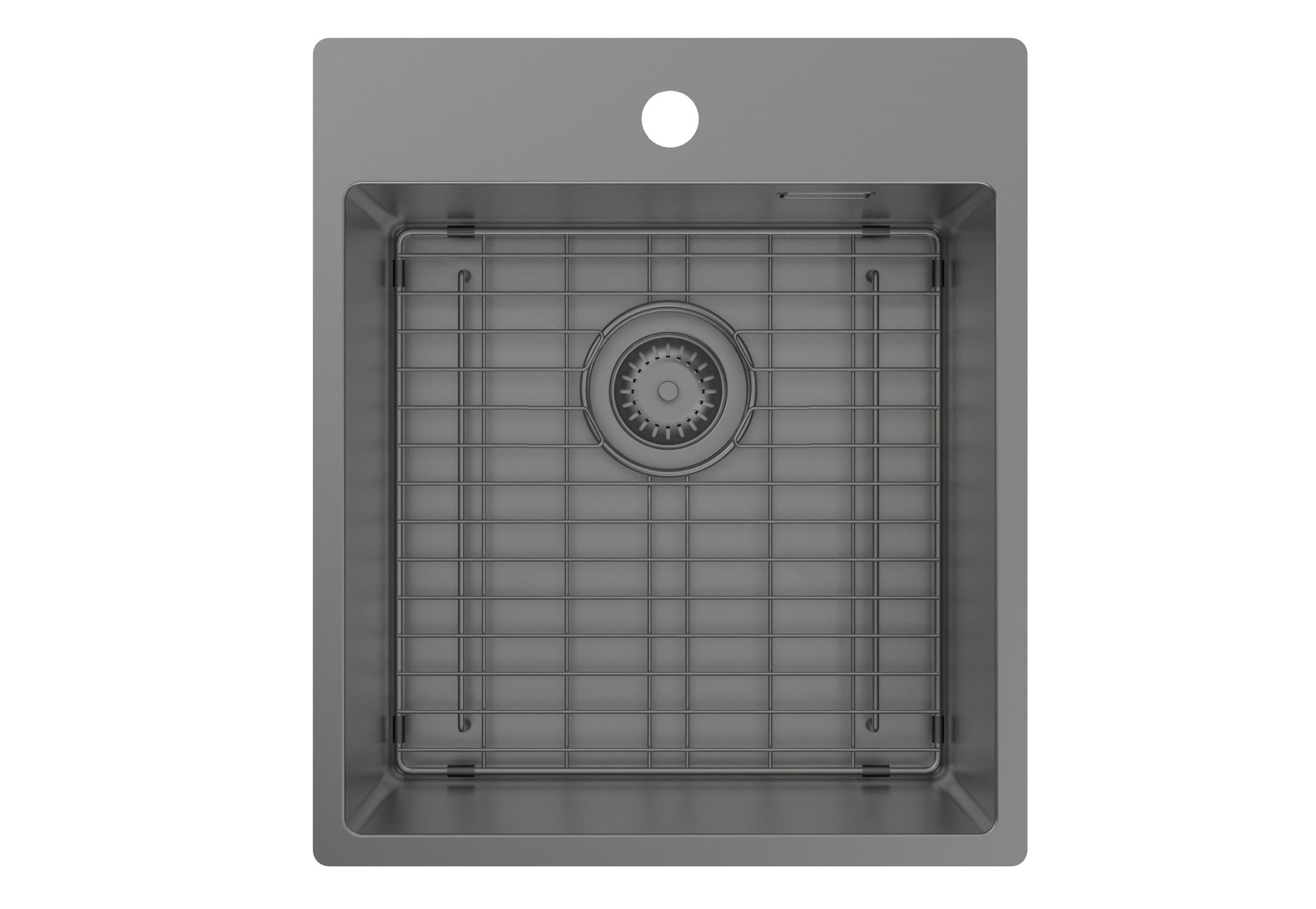 SPÜLE ARIA - Graphitfarben, Design, Metall (44/51cm) - Schütte