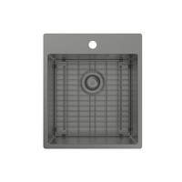 SPÜLE ARIA - Graphitfarben, Design, Metall (44/51cm) - Schütte