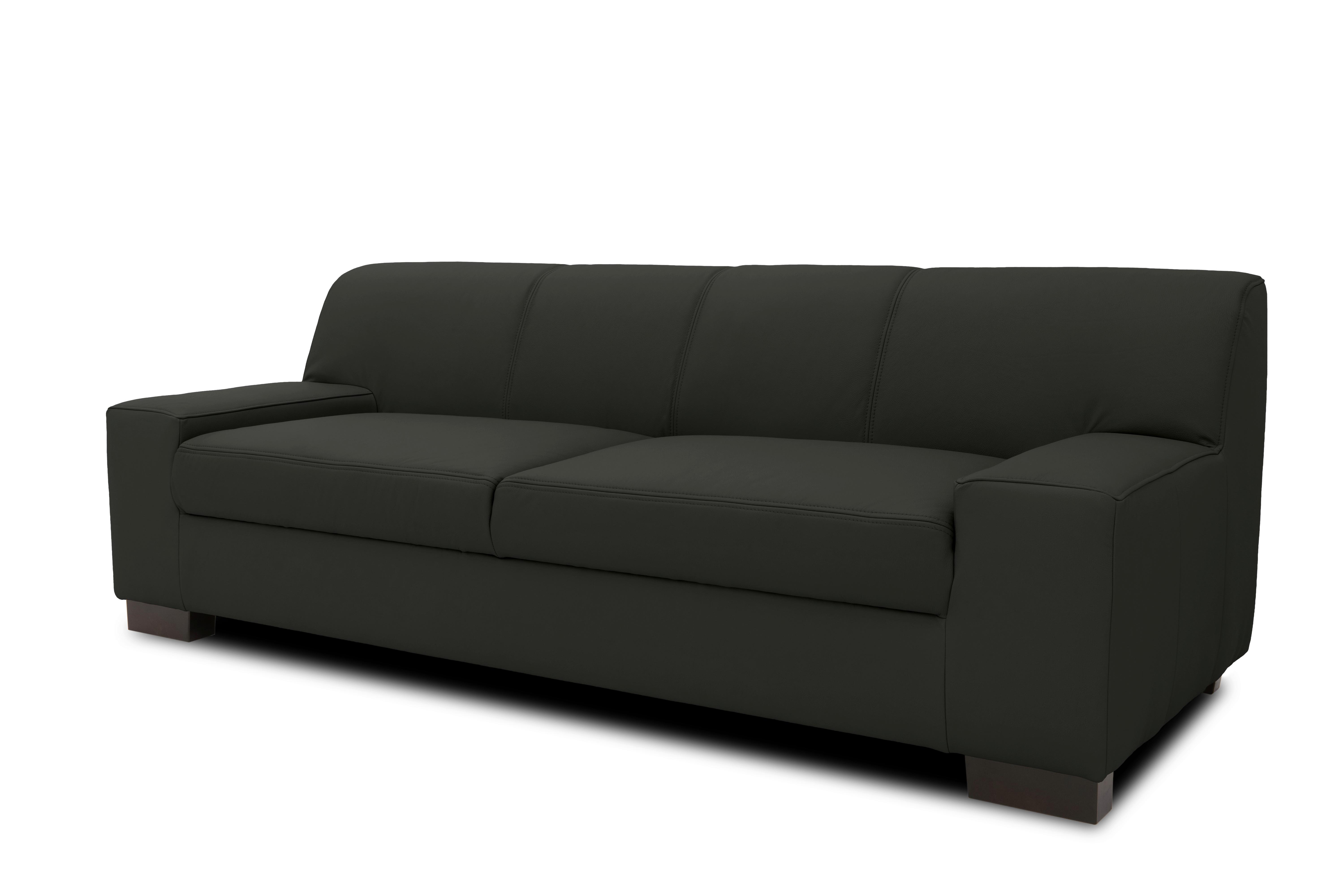 2-sitzer-sofa Norma Schwarz Lederlook - Wengefarben/Schwarz, Design, Textil (194/74/85cm) - MID.YOU