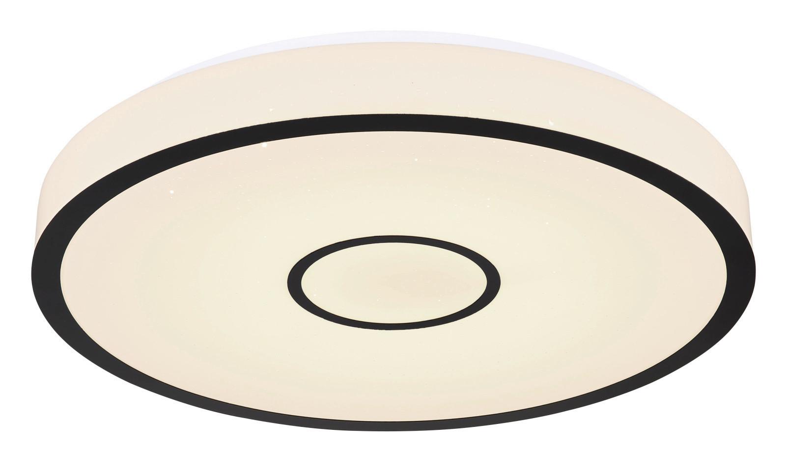 LED-Deckenleuchte 48027-40sh - Opal/Schwarz, Basics, Kunststoff/Metall (50/6,5cm) - Globo