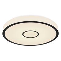 LED-Deckenleuchte 48027-40sh - Opal/Schwarz, Basics, Kunststoff/Metall (50/6,5cm) - Globo
