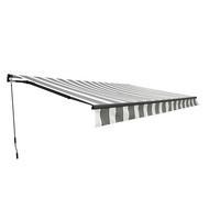 MARKISE MARKISE,495X300 CM,  GRAU-WEIß - Anthrazit/Schwarz, MODERN, Kunststoff/Metall (300/20/495cm) - Gardenson