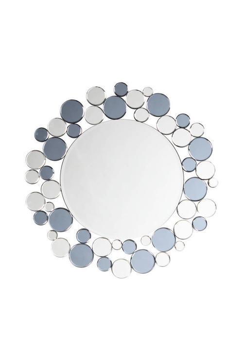 Wandspiegel Bubble Rund 80 cm Metallrahmen Grau/Silberfarben - Silberfarben/Grau, Basics, Glas/Metall (80/80/5cm) - Kayoom