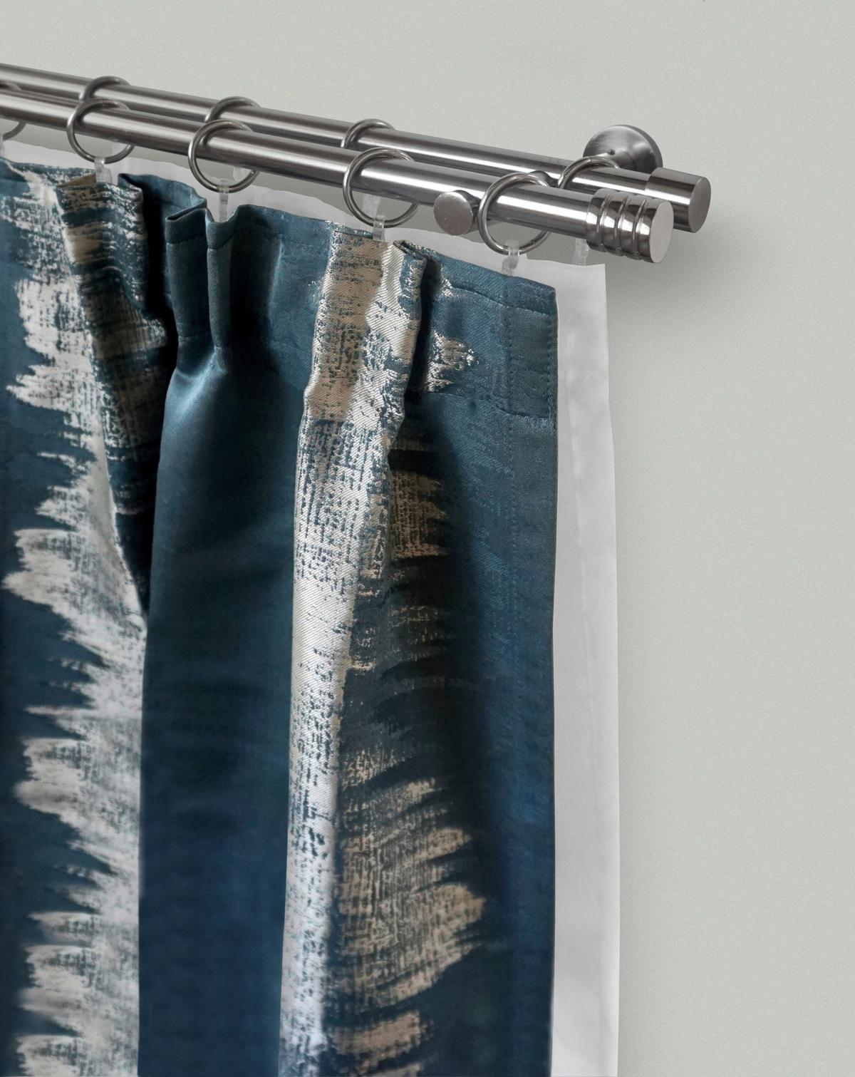 Rundstangengarnitur 2-Lfg Vera Edelstahlfarben L: 160 cm - Edelstahlfarben, KONVENTIONELL, Metall (160cm) - James Wood