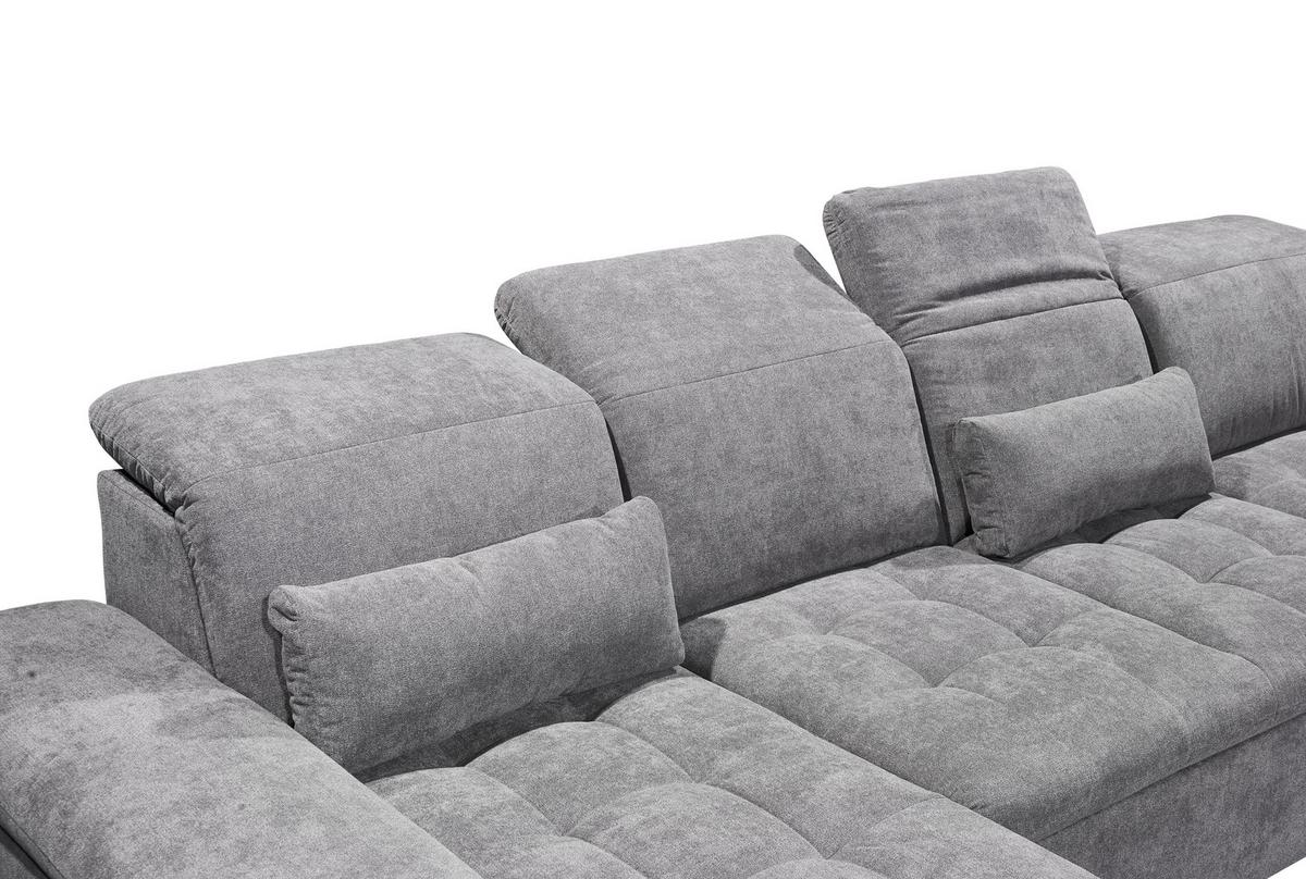 Sedací souprava WAYNE U - šedá/barvy stříbra, Konvenční, textil/plast (188/340/240cm) - MID.YOU