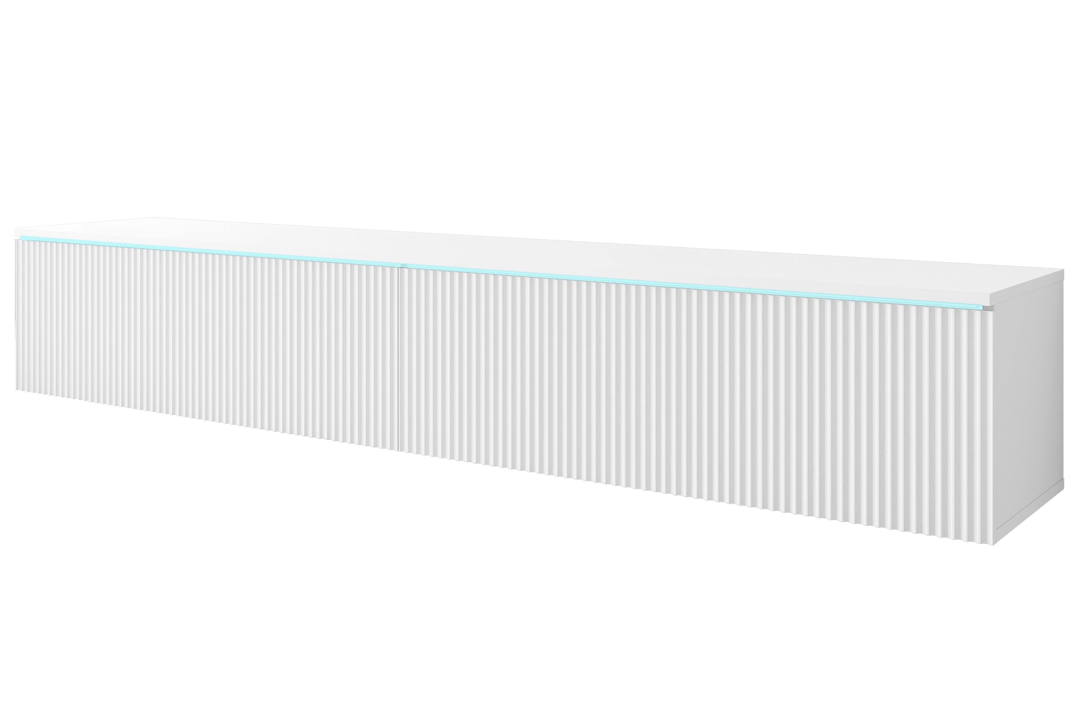 Nízka komoda, biela - sivá/biela, Design, kompozitné drevo/plast (180/30/33cm) - P & B