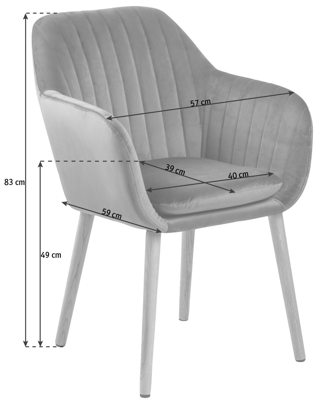 Židle S Područkami Emilia Smaragdově Zelená - smaragdově zelená, Design, dřevo/textil (57/83/59cm) - Carryhome