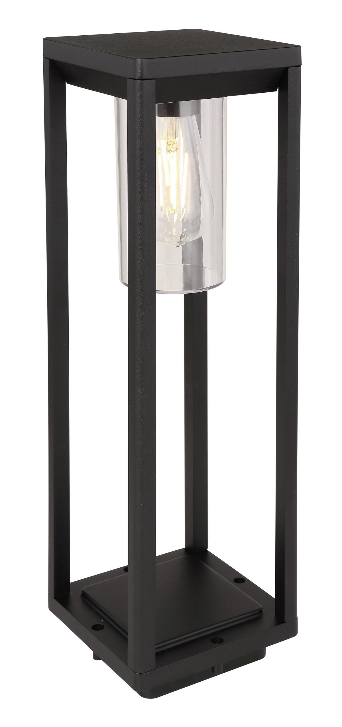 Außenleuchte Candela 15 Watt Aluminium - Klar/Schwarz, Basics, Kunststoff/Metall (15/15/50cm) - Globo