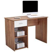 Schreibtisch + Stauraum B 110 Cm H 75cm Kubek 2, Eiche Dekor - Dunkelbraun, MODERN, Holzwerkstoff (110/75/50cm)