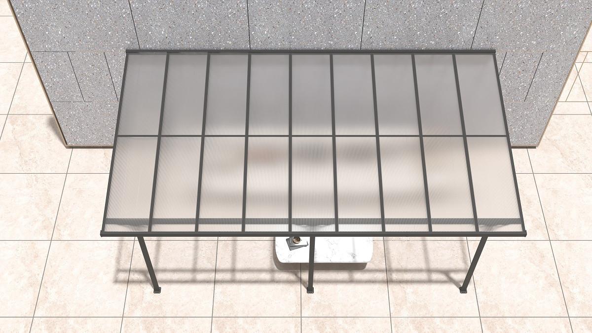 Terrassenüberdachung Bruce 556x300 Cm - Schwarz, Basics, Metall (556/225/300cm)