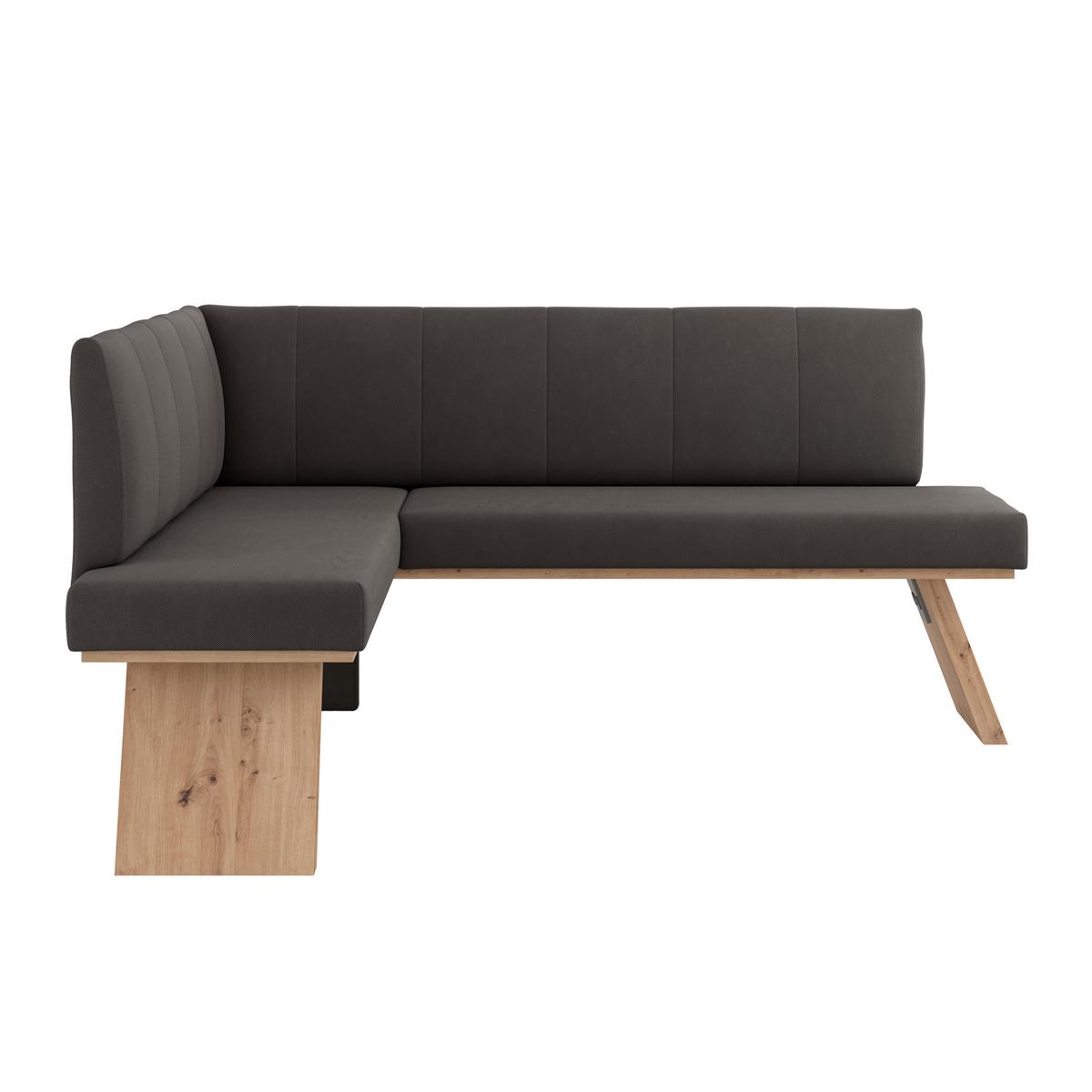 Eckbank  Emma Ii Webstoff Anthrazit, B: 150 Cm - Eichefarben/Anthrazit, KONVENTIONELL, Holzwerkstoff/Textil (150/185cm)