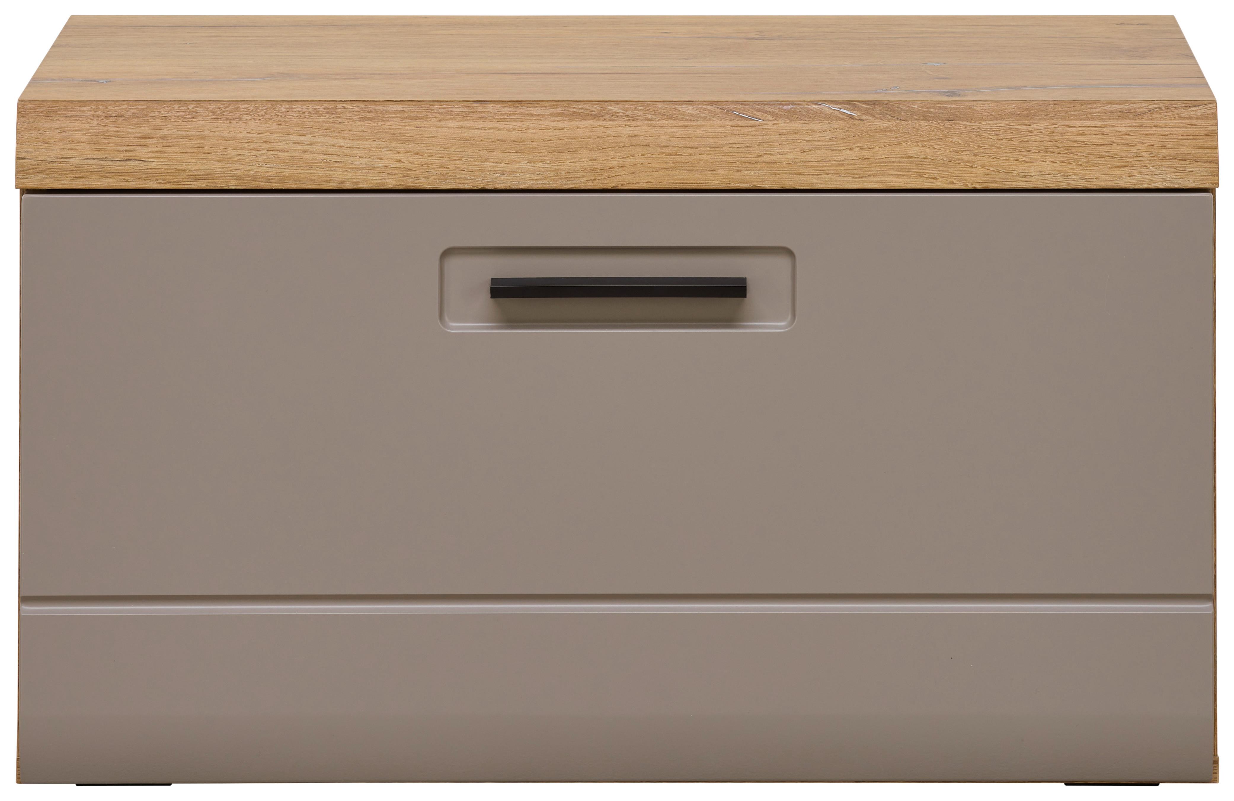 Garderobenbank Auris B: 70 cm mit Klappe Basalt/Eiche Dekor - Eichefarben/Grau, MODERN (70/42/37,1cm) - Luca Bessoni