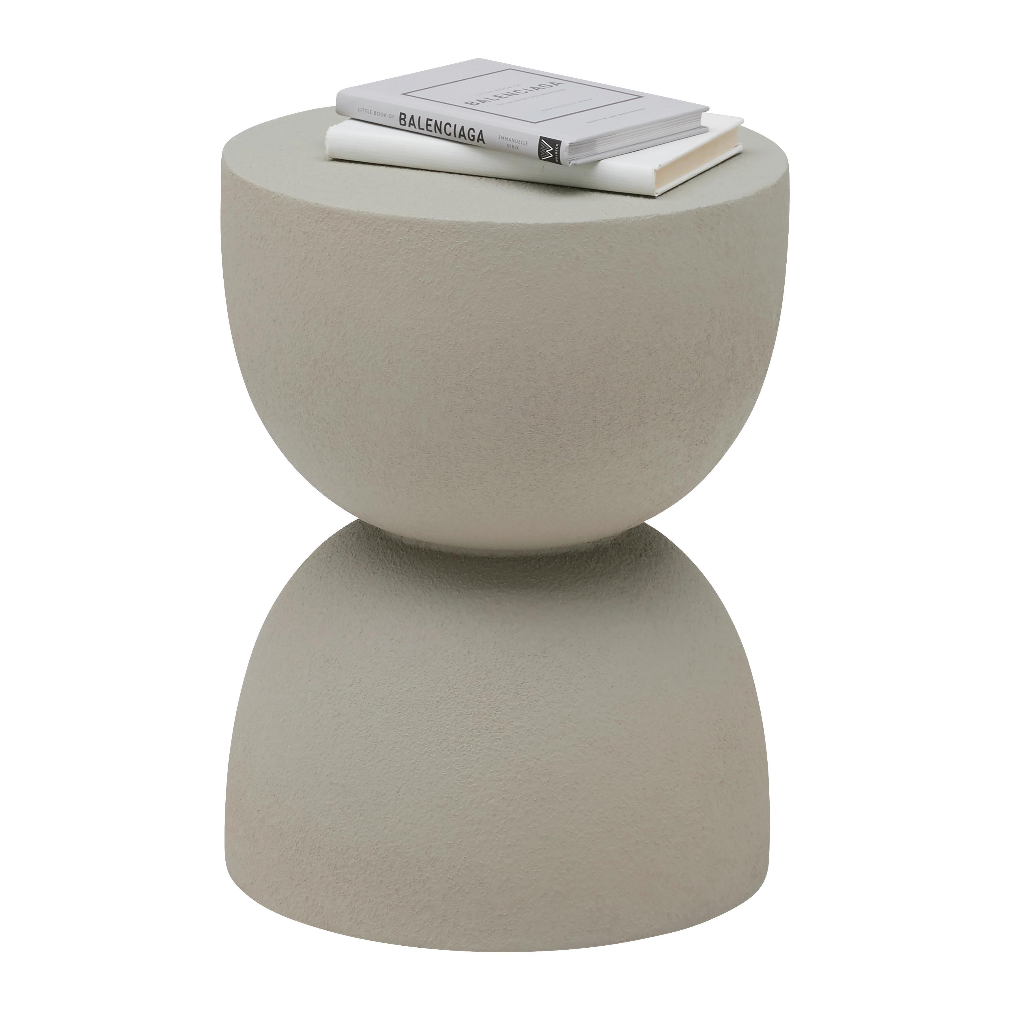 Hocker Tondo Steinoptik Hellgrau - šedohnědá, Moderní, kámen (34/45/34cm) - Premium Living