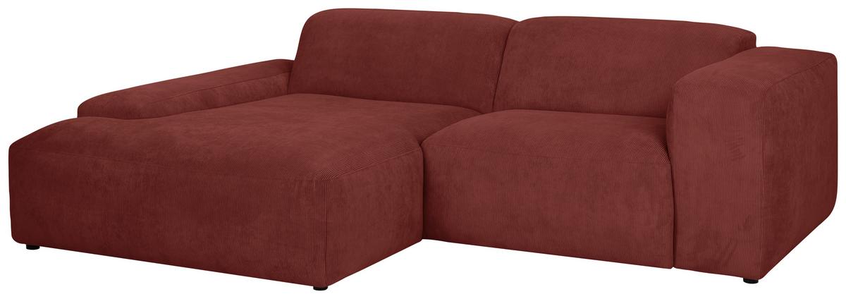 Ecksofa Hannah Rot 170x252 cm - Rot/Schwarz, Design, Textil (170/252cm) - MID.YOU
