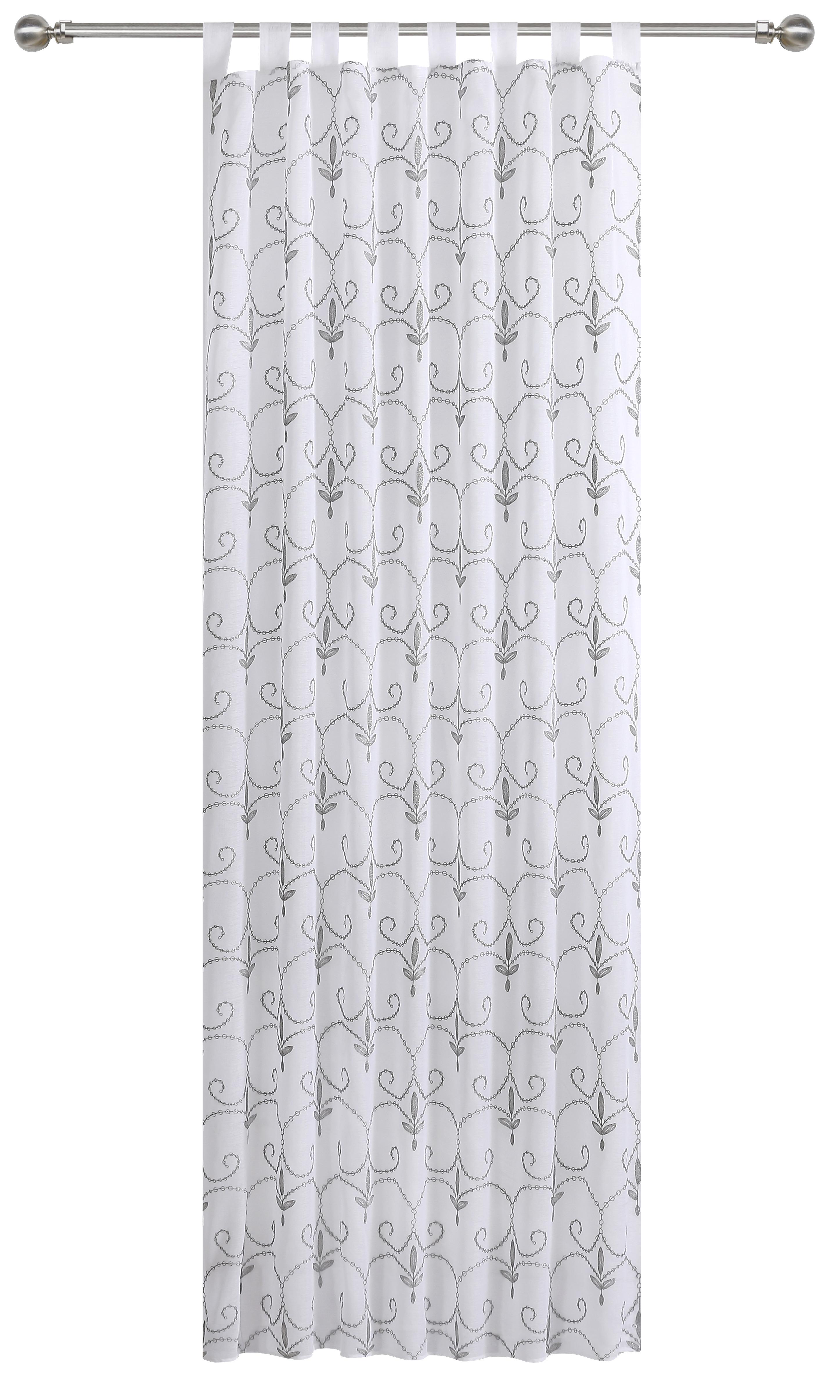 Kombinált Függöny Alma - Ezüst, modern, Textil (140/255cm) - Luca Bessoni