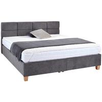 Polsterbett mit Lattenrost 140x200 cm Bellagio Anthrazit - Anthrazit/Buchefarben, KONVENTIONELL, Holz/Textil (140/200cm)