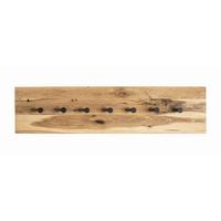 Garderobenpaneel Milano Eichefarben 7 Haken B: 86 cm - Eichefarben/Schwarz, Basics, Holz/Metall (80/20/6cm)