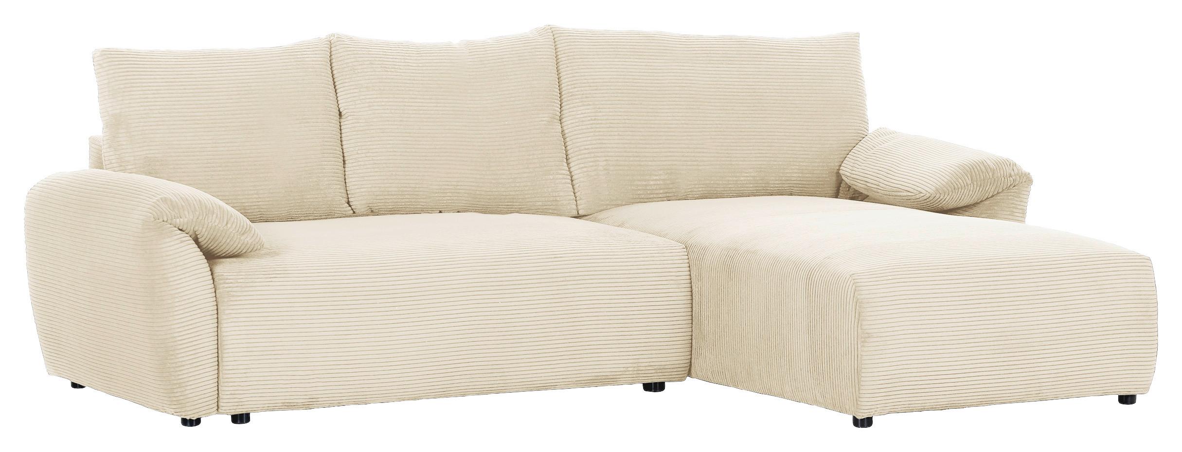 Ecksofa Cuty Beige S: 266x180 Cm - Schwarz/Naturfarben, KONVENTIONELL, Textil (266/180cm) - MID.YOU