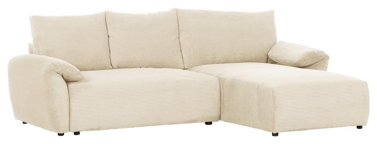 Ecksofa Cuty Beige S: 266x180 cm - Schwarz/Naturfarben, KONVENTIONELL, Textil (266/180cm) - MID.YOU