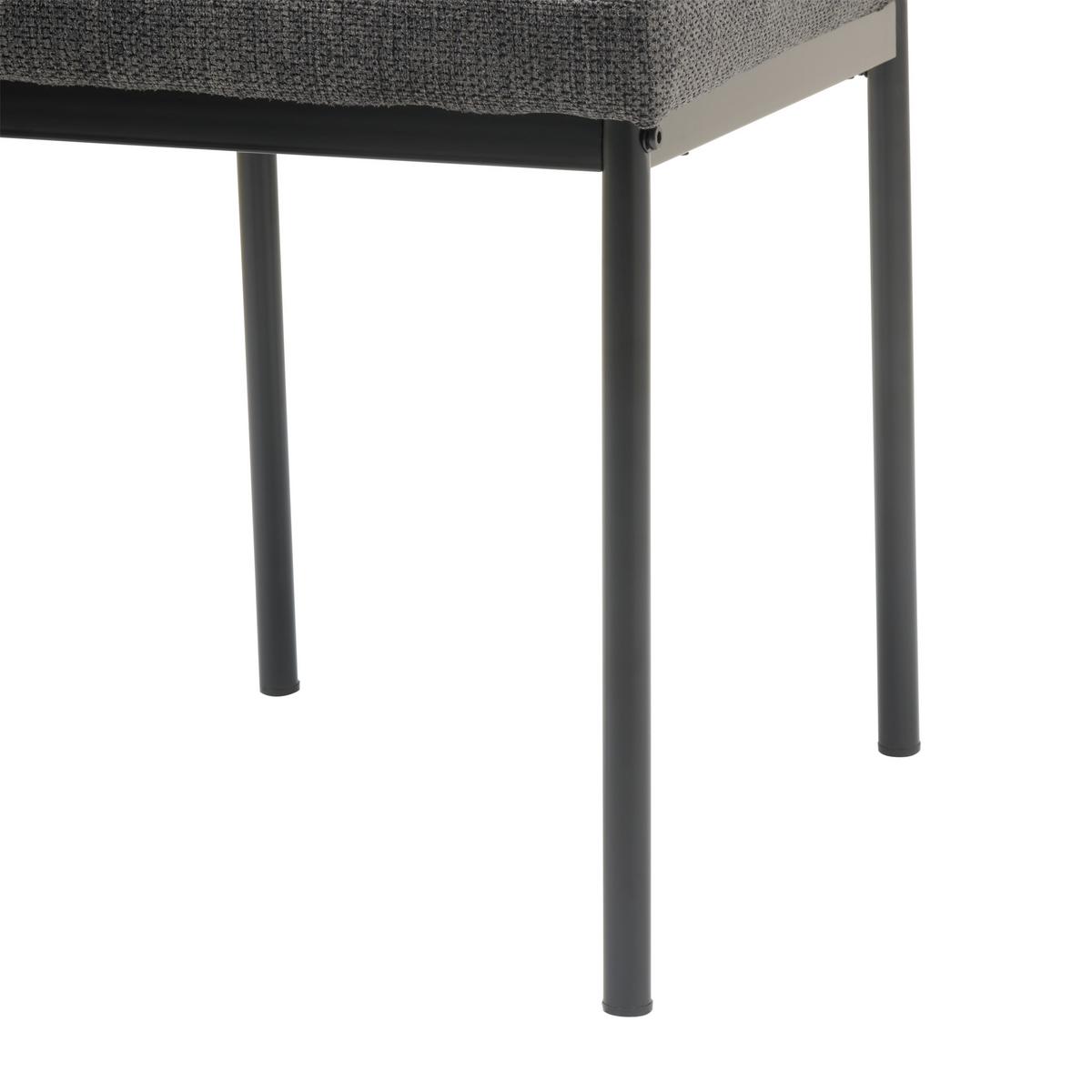 Vierfußstuhl Finn Webstoff Anthrazit, B: 44 cm - Anthrazit/Schwarz, KONVENTIONELL, Textil/Metall (44/96/61cm) - MID.YOU