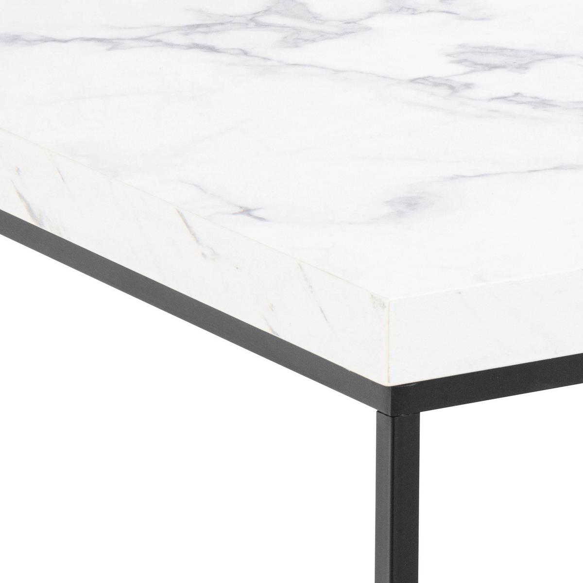 Konferenční stolek BAROSSA - bílá/černá, Design, kov/kompozitní dřevo (60/60cm) - Livetastic