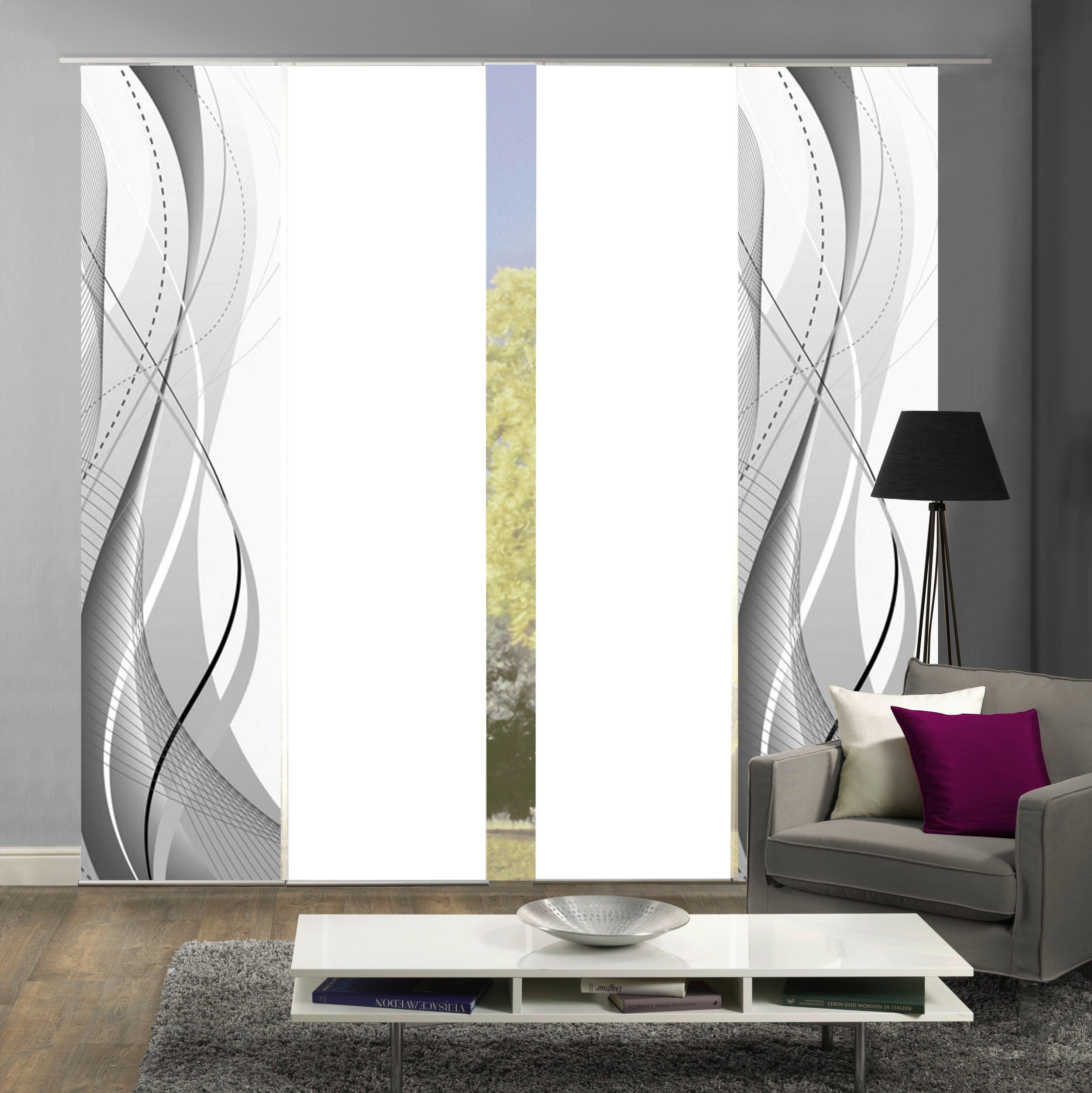 Flächenvorhang Carlisle Grau B: 60 Cm - Grau, Design, Textil (60/245cm)
