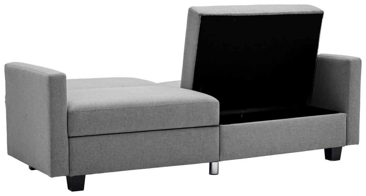Schlafsofa Kipu Grau B: 192 cm - Schwarz/Grau, Basics, Textil (192/76/85cm) - P & B