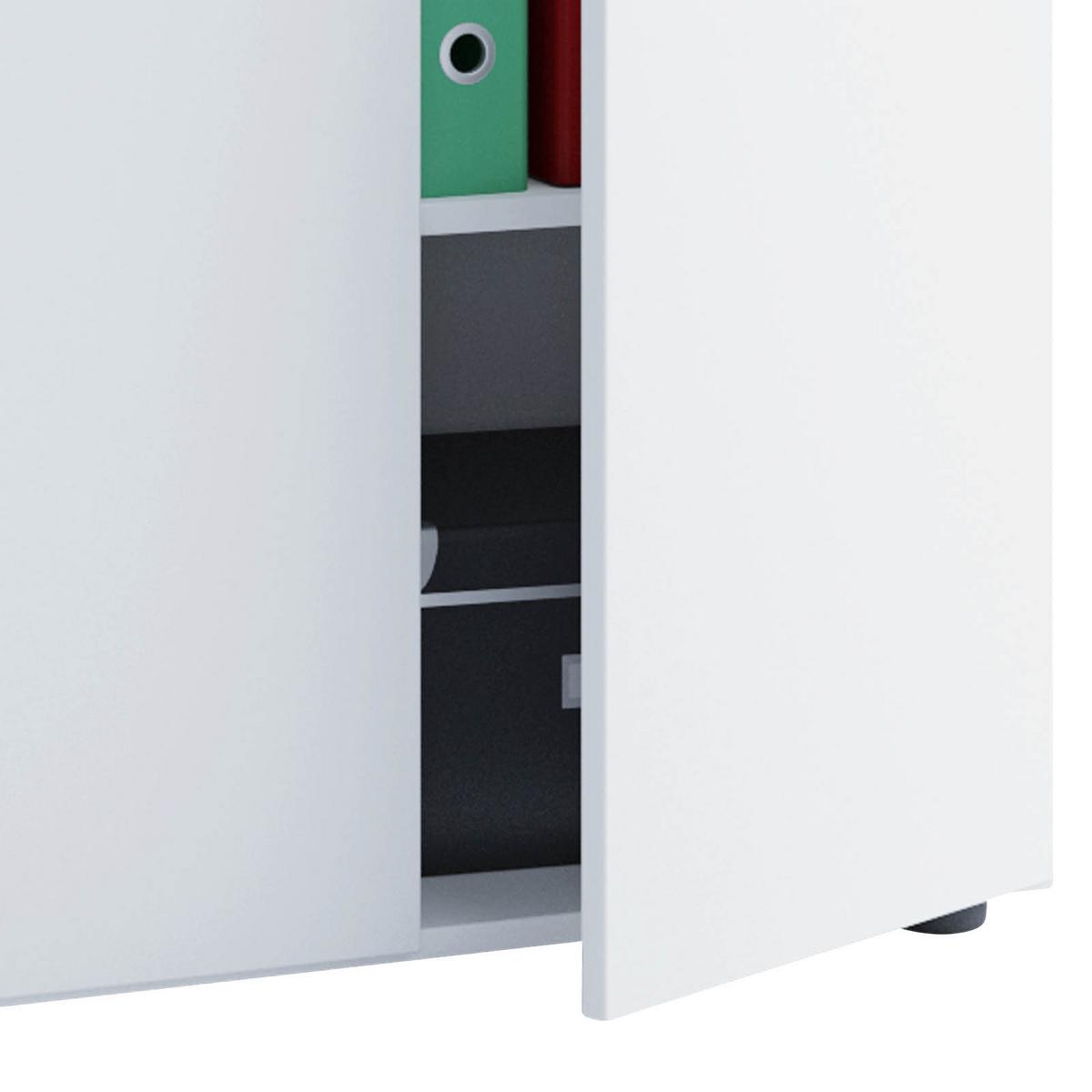 Aktenschrank Lona Weiß Dekor B: 70 cm - Weiß, Basics, Holzwerkstoff (70/74/39cm) - MID.YOU