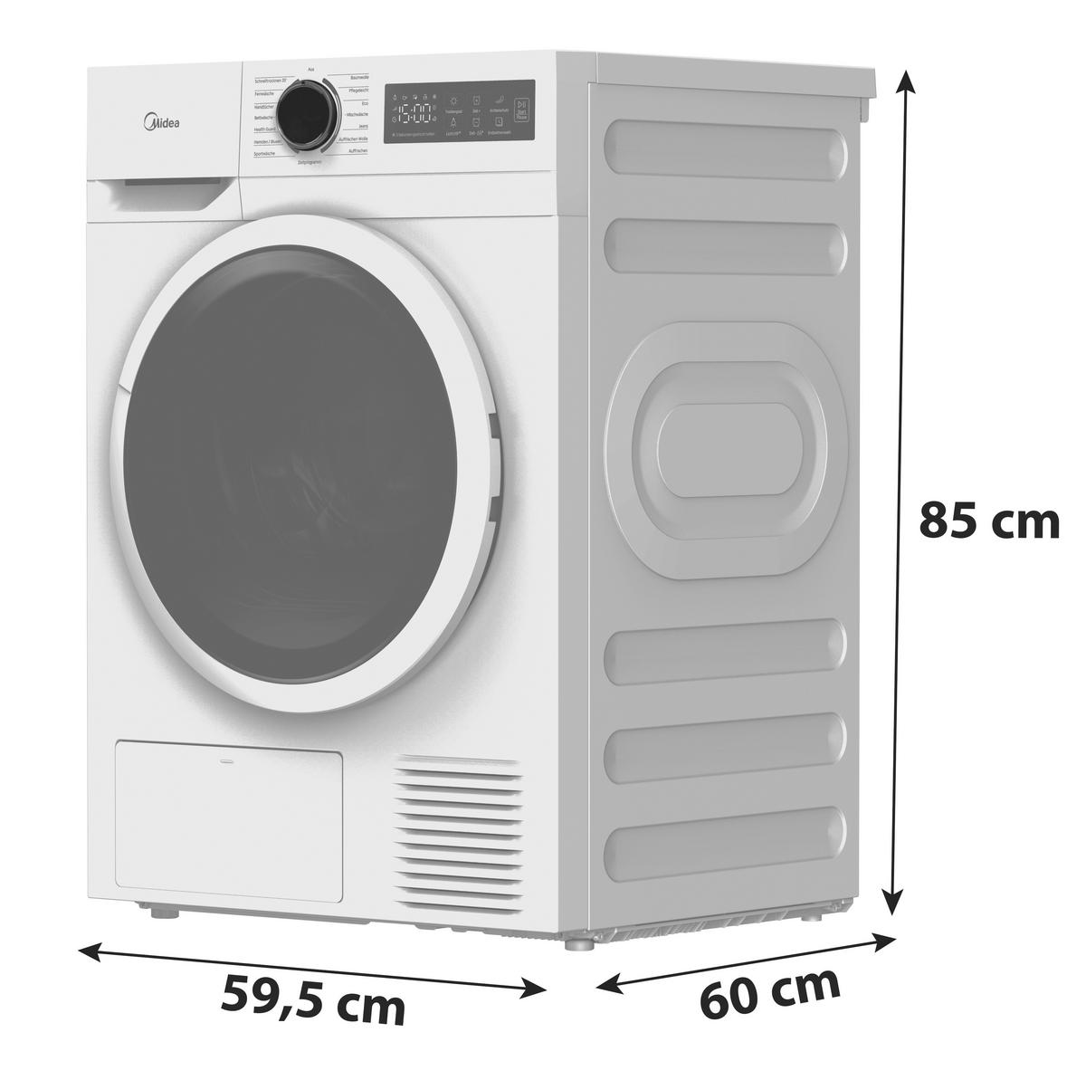 Wärmepumpentrockner MD110H80B -D, Füllmenge ca. 8 kg - Weiß, Basics, Kunststoff/Metall (59,5/85/60cm) - Midea