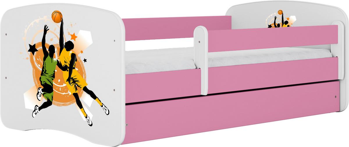 Kinder-/Juniorbett Babydreams inkl. Matratze 80x160 - Pink/Birkefarben, MODERN, Holz/Holzwerkstoff (80/160cm) - MID.YOU