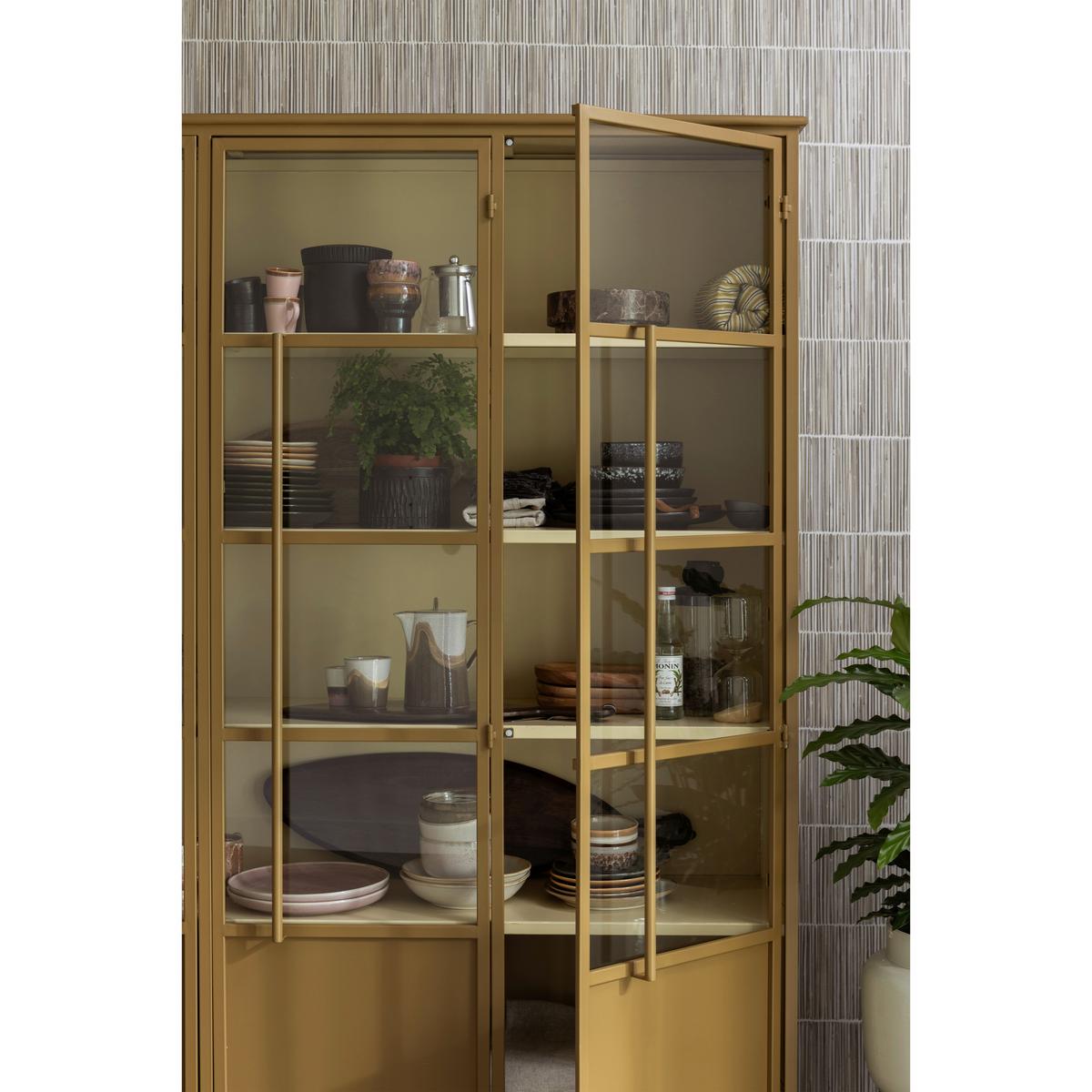 Vitrine Exhibit Honig B: 140 cm - Honig, Design, Glas/Metall (140/200/40cm) - Livetastic