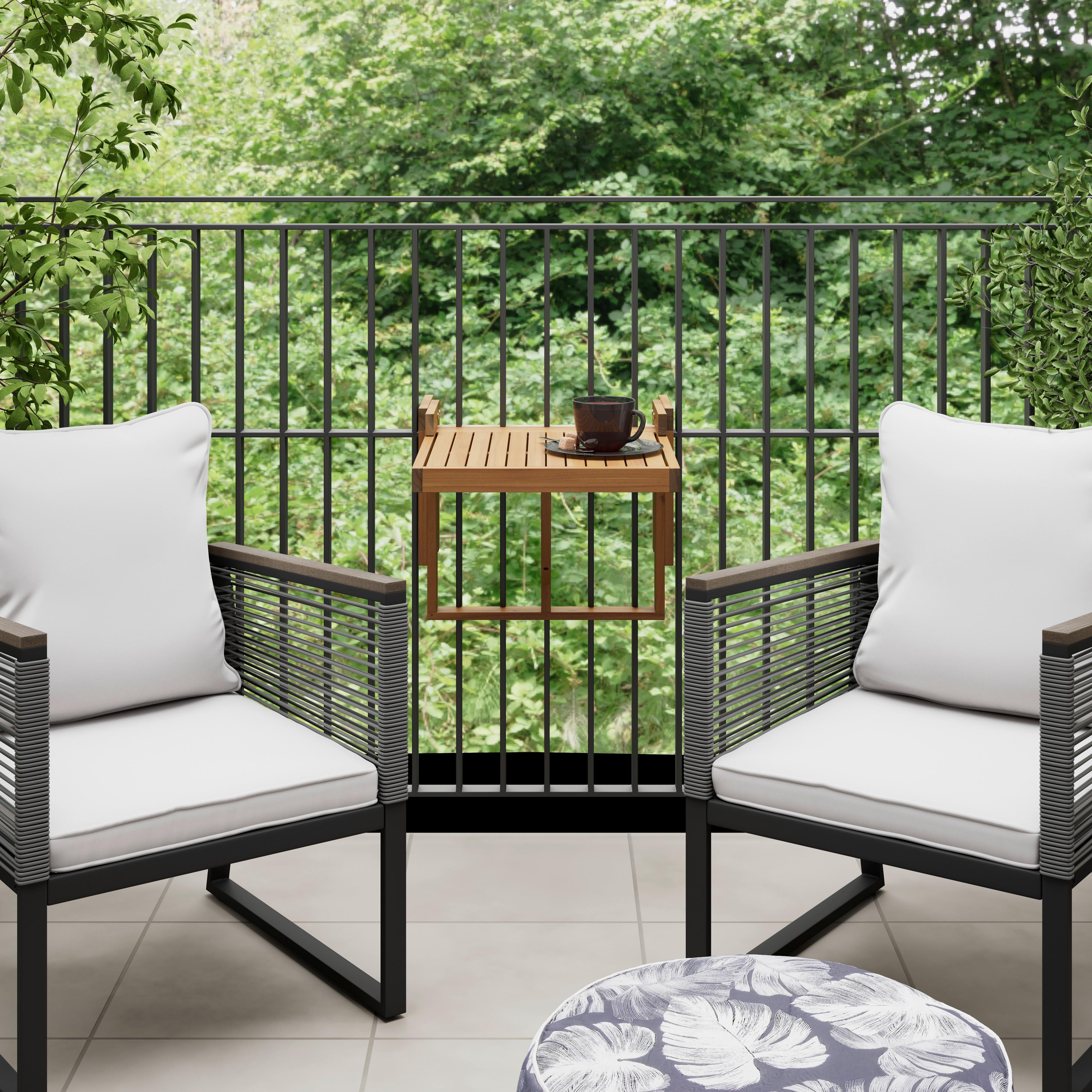 STÔL NA BALKÓN HELENO - farba akácie, Modern, drevo (50cm) - Bessagi Garden