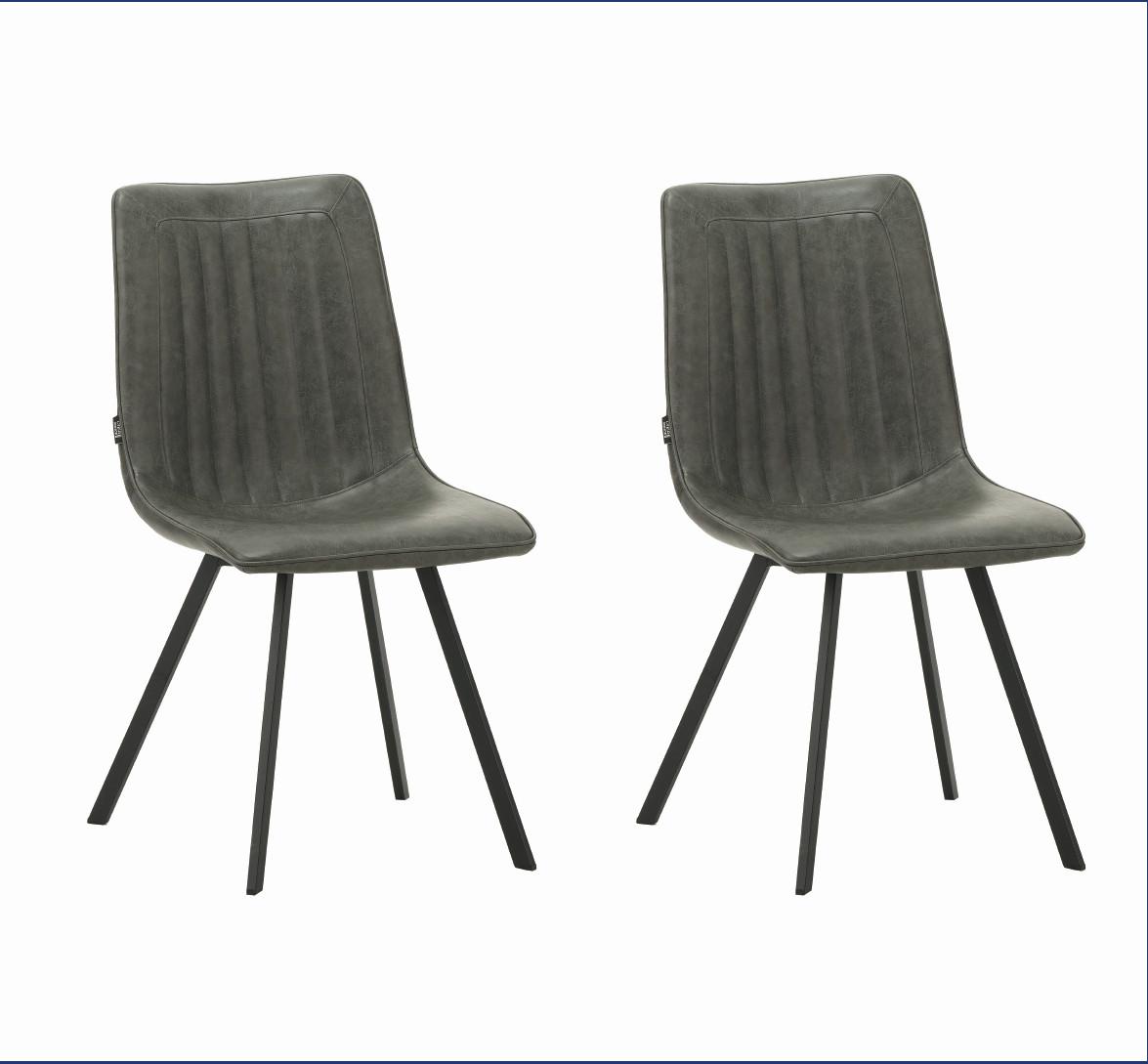 STUHL-SET Liano Anthrazit, B: 45,5 cm - Anthrazit/Schwarz, MODERN, Textil/Metall (45,5/89,5/60cm) - MID.YOU
