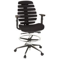 Drehstuhl Ergo Line II Work Schwarz - Schwarz, MODERN, Kunststoff/Textil (62/131/65cm) - MID.YOU