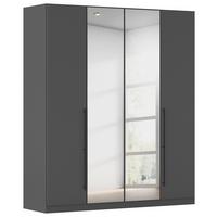 Kleiderschrank Safari mit Spiegel B: 181 cm - Grau, KONVENTIONELL, Holzwerkstoff (181/229/54cm)
