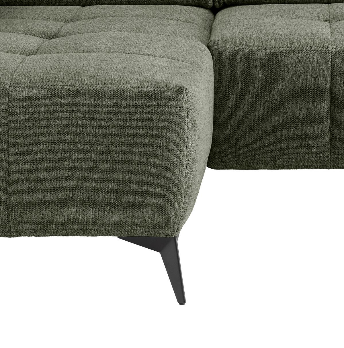 Ecksofa Sano, Grün S: 180x258 cm - Schwarz/Grün, MODERN, Textil (180/258cm) - Livetastic