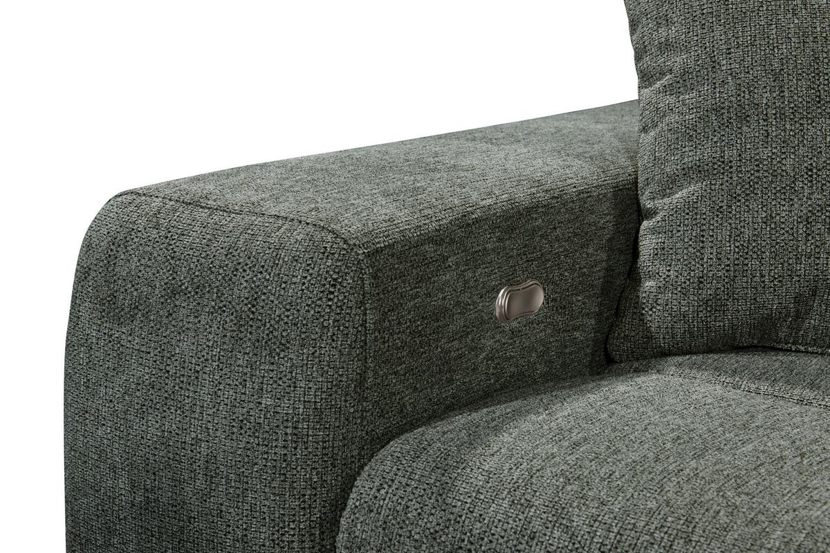 Ecksofa Sydney Dunkelgrün S: 268/172 Cm - Dunkelgrün/Schwarz, KONVENTIONELL, Textil (268/172cm) - MID.YOU