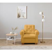 Sessel Arles, Gelb 48 B: 93 Cm - Gelb/Buchefarben, Design, Textil (93/89/82cm) - MID.YOU