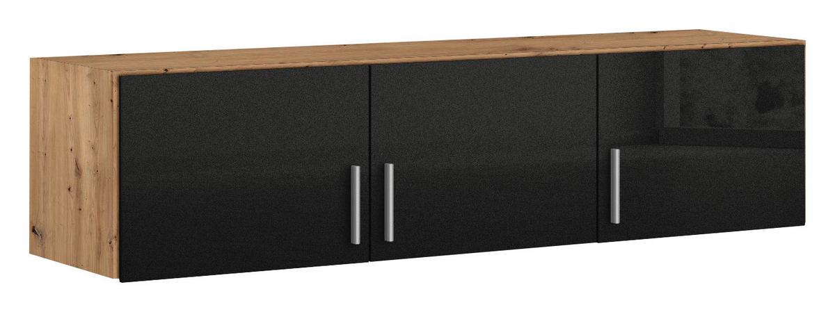 Felsőszekrény Celle Extra - Artisan tölgy/sötétszürke, Design, faalapú anyag (136/39/54cm)