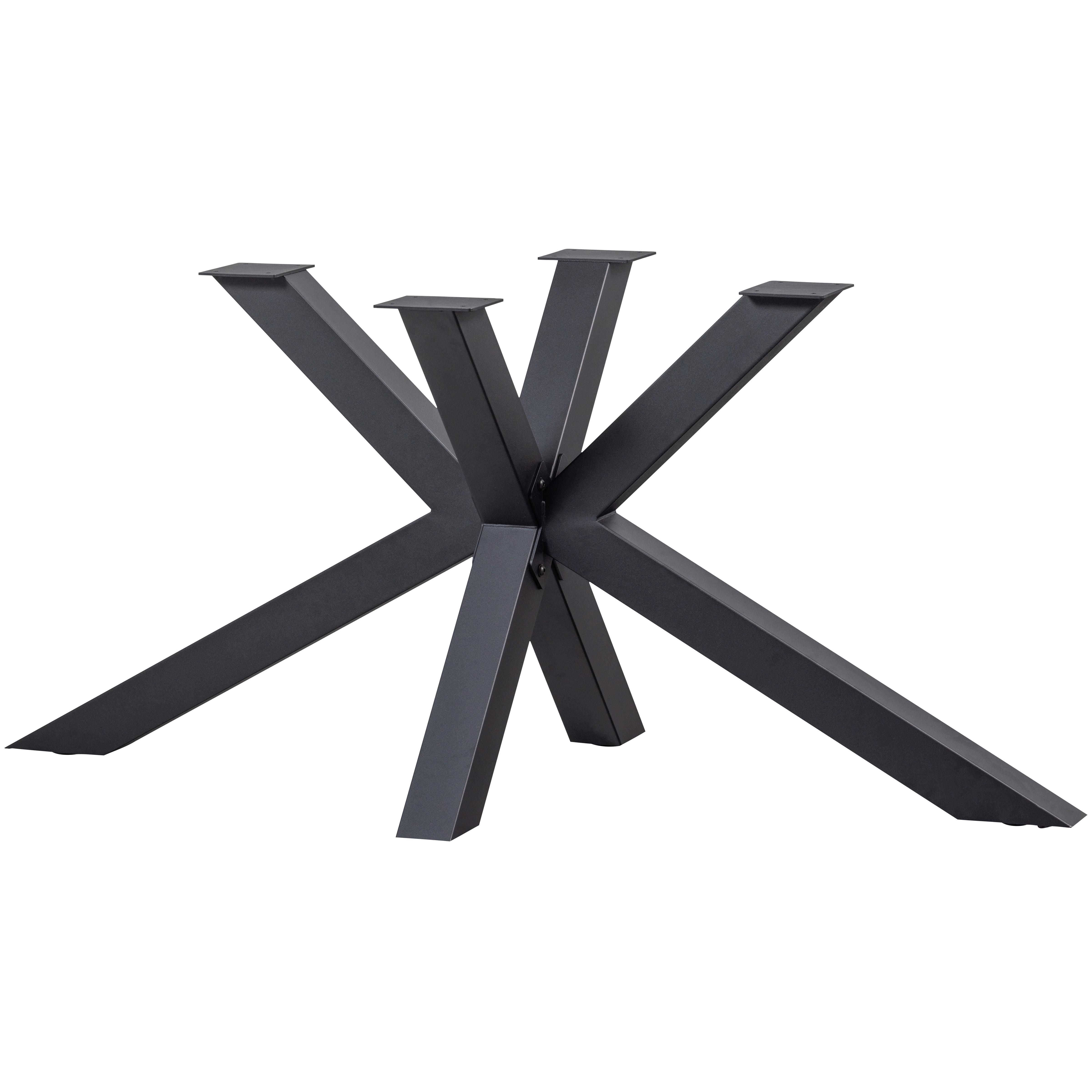 TISCHGESTELL Tablo Schwarz B: 159cm - Schwarz, MODERN, Metall (159/72/77cm) - Livetastic